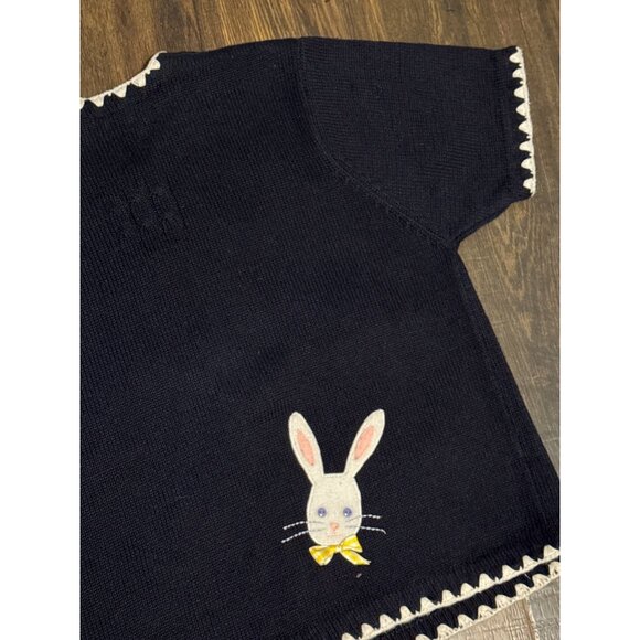 Vintage Marisa Christina Rabbit Bunny Easter Cardigan Sweater Large - Picture 4 of 5